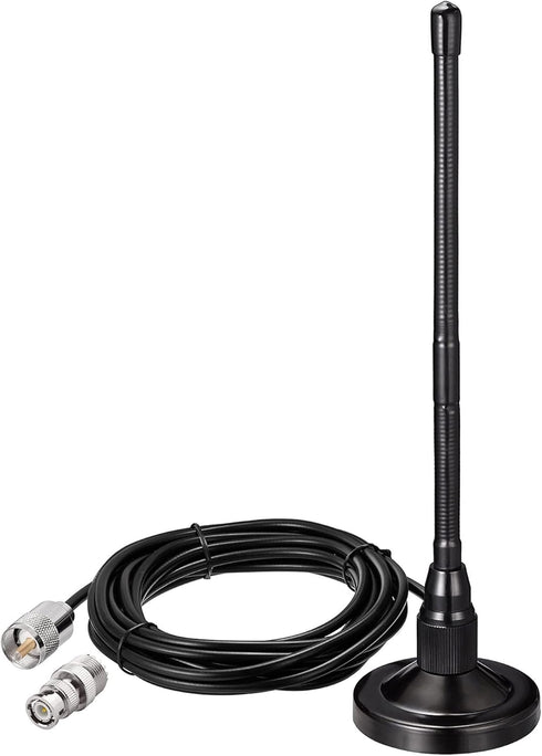 BINGFU 27MHz CB Radio Antenna Magnetic Base Soft Whip PL259 & BNC Male