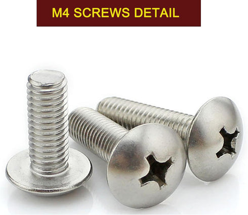 M4 10mm TV/Monitor Wall Mount Screws - Metric Screws & Washers for 75x75mm and 100x100mm VESA Brackets