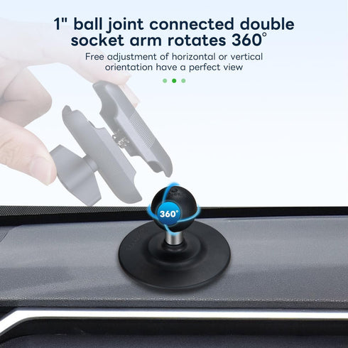 FANAUE Flex Adhesive Ball Base for RAM Mounts B Size Double Socket Arm, 1" Ball Head Adapter for Phone Mount