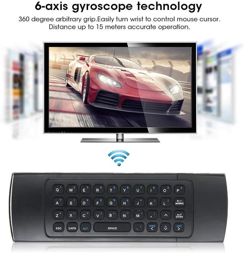 Double Sides Motion Sensing Remote Control, 2.4G Keyboard Mouse for Computer, 360° Grip
