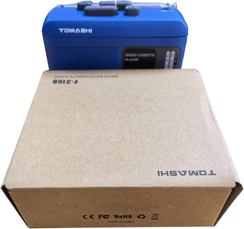 TOMASHI Cassette 3.5mm Portable Tape Player Recorder with AM/FM Radio, Built-in Speaker & Microphone, Headphone Jack
