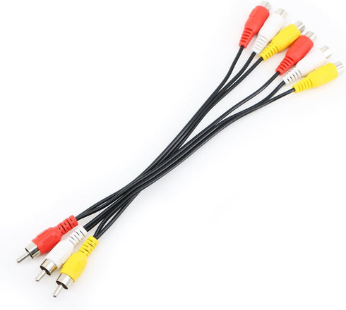 Oiyagai 1Pc RCA Cable, 3 RCA Male Jack to 6 RCA Female Plug Splitter Audio Video Adapter Cable, 10 inches