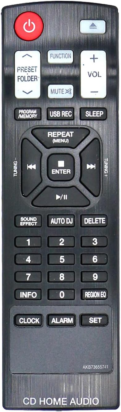 AKB73655741 Replacement Remote for LG Home Audio Mini Hi-Fi System, Fit for CM4350, CM4550, CMS Series