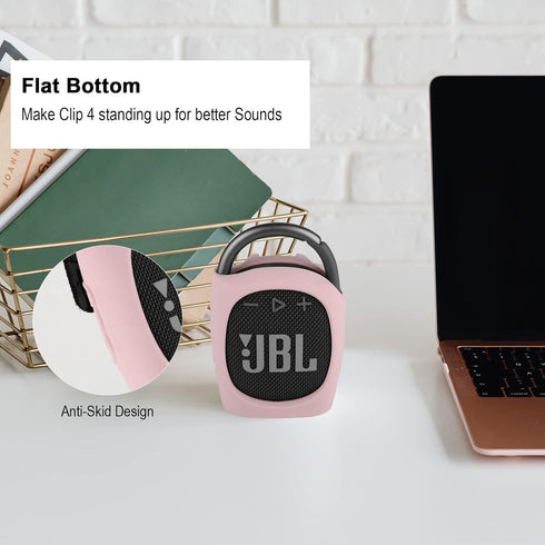TXEsign Silicone Case for JBL Clip 4 - Portable Mini Bluetooth Speaker Protective Carrying Case (Pink)
