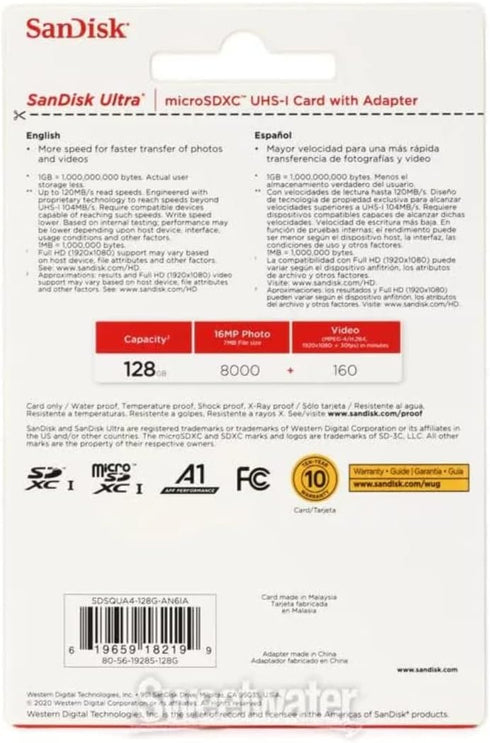 Sandisk Ultra 128GB microSD Memory Card, Verified by SanFlash for Fire Tablets and Fire TV
