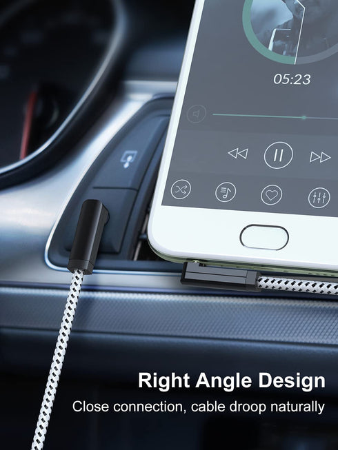 2-Pack 3.5mm 1.5FT/0.45M, 90 3.5mm MP3 CableCreation Audio Cable Degree Male to Male Auxiliary Aux Cable for Phones
