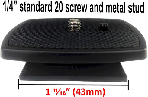 43mm Tripod Quick Release Plate Adapter for Torjim 60-Inch AX60, Endurax 66" ETR66, UBeesize 60 TR60 Tripod Mount