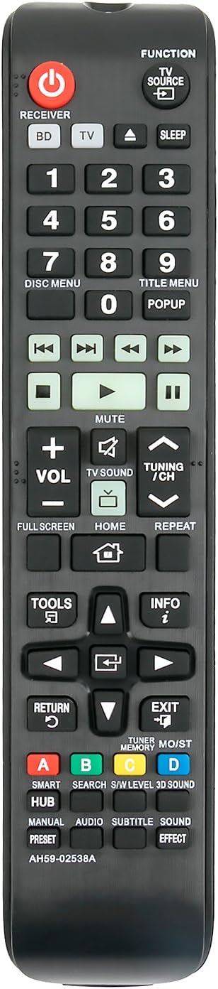 New AH59-02538A Remote for Samsung Smart Blu-ray Player Models HT-F5500W, HT-F6500W, HT-F5500, and More