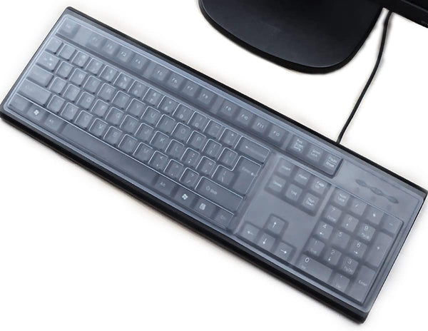 (2 Pack) Universal Clear Anti-Dust Keyboard Skin Protector Cover for 104/107 Keys Standard Desktop Keyboard