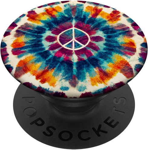 Peace Sign Tie Dye Groovy PopSockets Standard PopGrip
