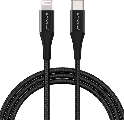 Apple MFi Certified 4Ft USB C to Lightning Cable, 3A Fast Charging, Nylon Braided, Compatible with iPhone 14/13/12/11 -
