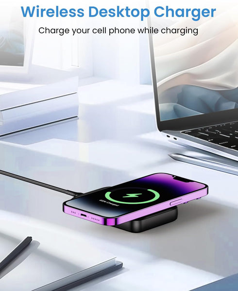 Ultra-Slim Magnetic Power Bank 10000mAh Wireless Portable Phone Charger, 20W USB C Fast Charging for iPhone 15/14/13/12