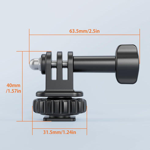 Hot Shoe Mount Adapter for GoPro Hero 10/9/8/7/6/5, DJI Osmo Action, AKASO Brave 8/7/6 for Tripod Selfie Stick Monopod