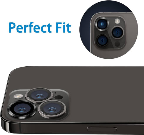 iPhone 12 Pro Max Camera Lens Protector - 9H Tempered Glass, Shockproof Cover, Anti-Scratch - 3 Pcs Graphite, 6.7 inch.