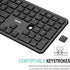 Arteck 2.4G 11/10 USB Wireless Keyboard Ultra Slim Full Size Keyboard with Numeric Keypad and Media Hotkey