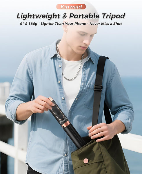 Kinwald Selfie Stick Tripod for iPhone & Android Portable Phone Tripod Stand with Bluetooth Remote, One-Click Open