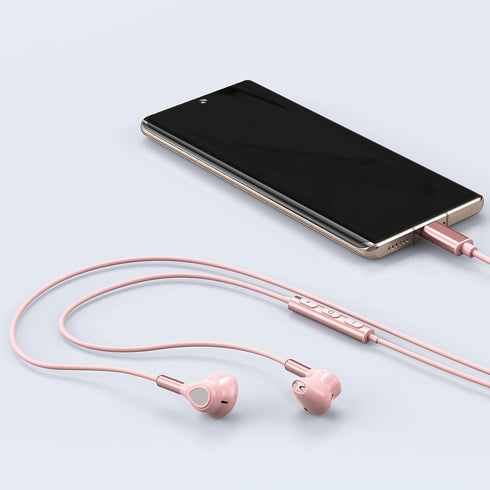 USB C Headphones for Samsung Galaxy S23 Ultra, S22, S21 FE, S20, A54, A53, Wired Earbuds with Microphone for iPhone 15