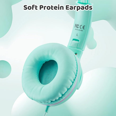 INFURTURE Kids Headphones with Microphone, Volume Limit 94dB, Wired Headphones for School, Travel, Compatible with