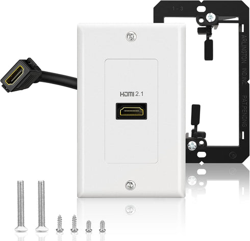 HDMI 2.1 Wall Plate, ELECTOP 8K HDMI Wall Outlet Pass Through with