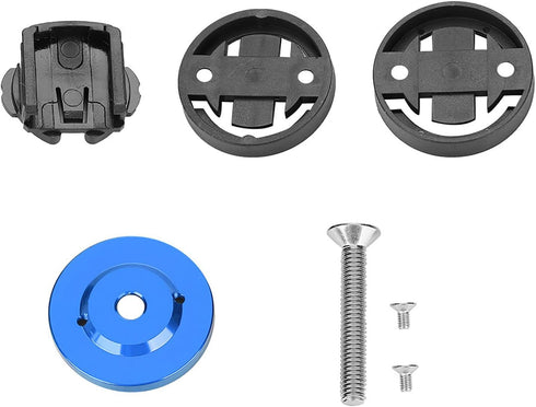 Road Bike Computer Holder, Stem Top Cover Stopwatch GPS Speedometer Mount (Blue)