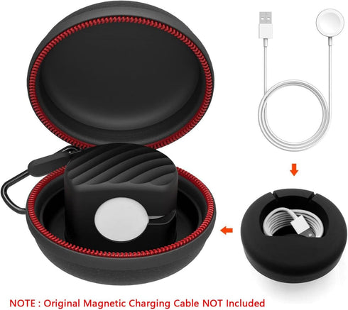 HALLEAST Charging Station Holder for Apple Watch, EVA Hard Protective Storage Case Dock for iWatch Series 9 8 7 SE 6 5
