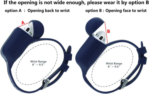 Latest Wrist Band for AirPods/AirPods 2 Case Accessories, Sport Strap Cover Compatible with Apple Airpods (Navy Blue)