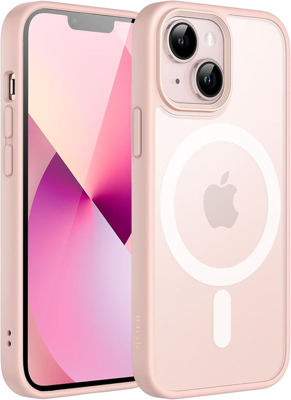 JETech iPhone 13 Mini Case, 5.4-Inch, Slim Shockproof, Translucent Matte Back, MagSafe Compatible (Chalk Pink)
