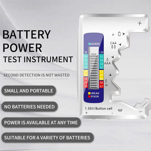 Digital Battery Tester, LCD Display Digital Checker, Universal Battery Tester Volt Tester for AA/AAA 9V Button Cell Battery Capacity Tester