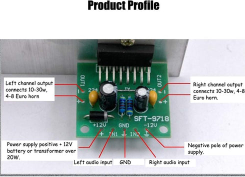 Comimark 2Pcs DC 12V TDA7297 Amplifier Board, 15W+15W Dual-Channel Track Stereo Module Kit DIY