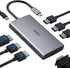 USB C Docking Station Dual Monitor Adapter for Dell HP, 8 in 1 USB C Hub Dongle to 4K HDMI+DP+VGA
