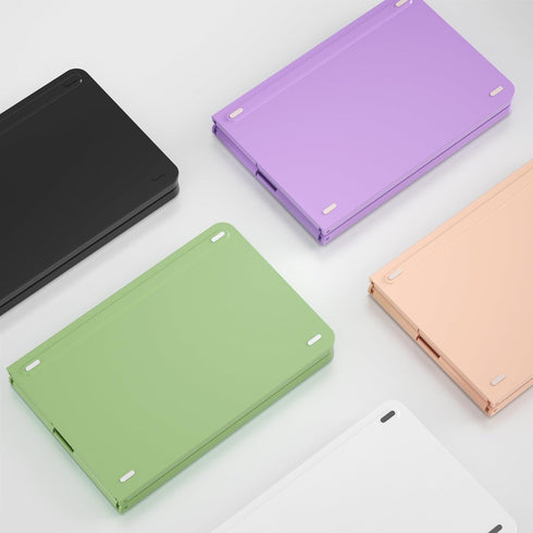 Mini Foldable Bluetooth Keyboard, Portable Wireless Full Size Keyboard (Sync Up to 3 Devices), Ultra-Slim Aluminum