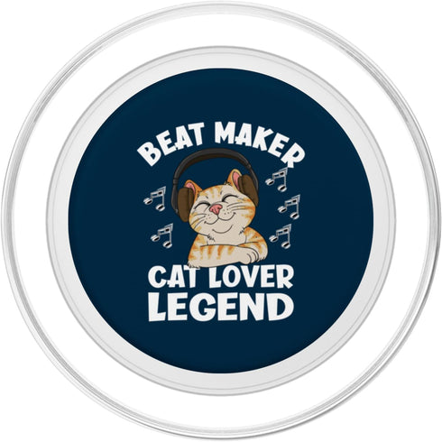 Funny Music Producer Designs For Music Lovers Beat Maker Cat Lover Legend Funny Music Producer PopSockets PopGrip