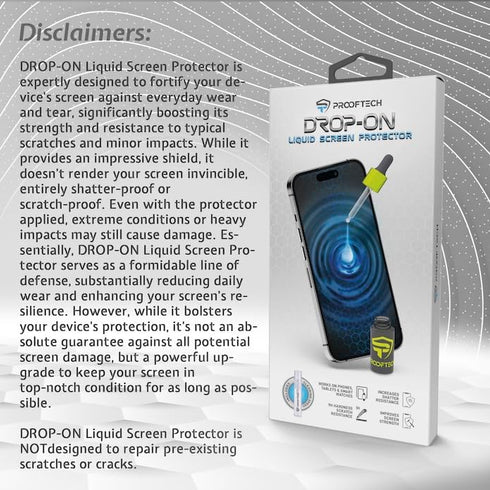 DROP ON Liquid Glass Screen Protector - Scratch & Crack Resistant Nano Protection for 10 Devices: Phones, Tablets,