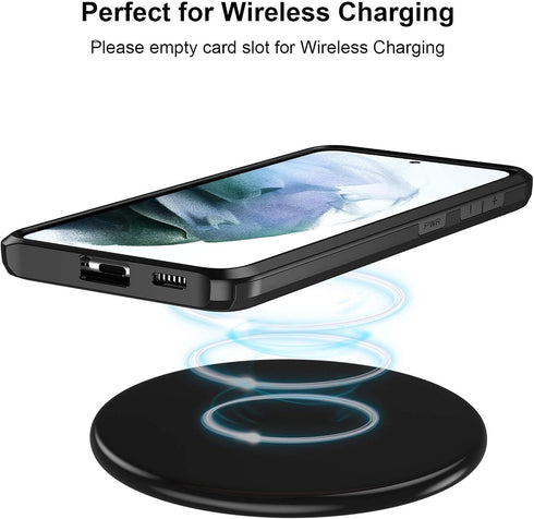 Jiunai Samsung Galaxy S21 Plus Case - Dual Layer Hard PC & Soft TPU Wallet Case with Credit Card Holder for 6.7'' 5G