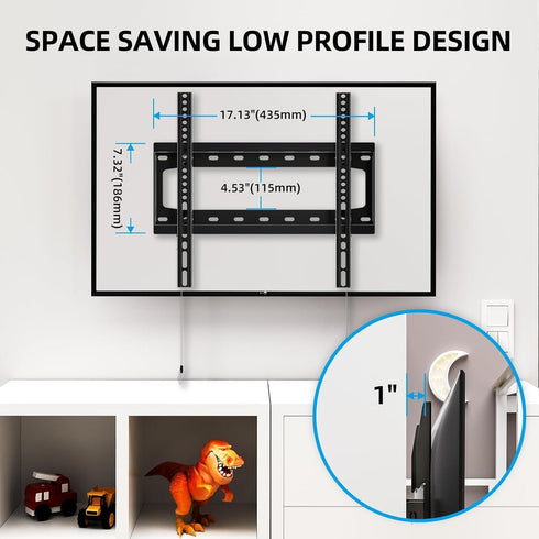 HOME VISION 26-65 Inch 400X400mm 99Lbs 16 Inch HV8401 TV Wall Mount Fixed for Most Flat/Curved TVs with Max VESA up