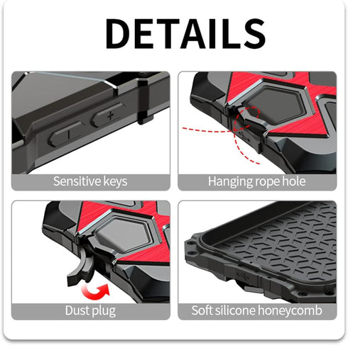 iPhone 14 Pro Max Case Metal Aluminium Bumper Cover with Built-in Soft Rubber Shock Proof Military Grade