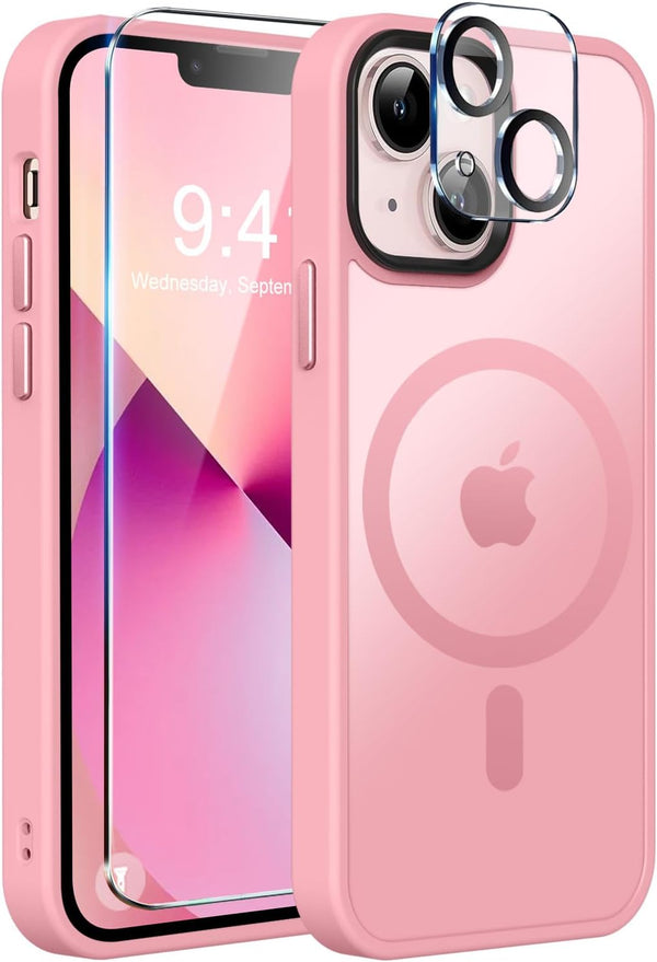 MOCCA iPhone 13 Case - Slim Shockproof, Translucent Matte Back, MagSafe Compatible, with Screen & Camera Lens