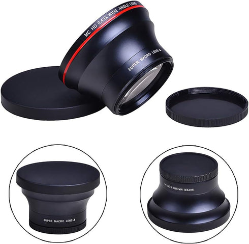 Tectra 52MM 0.43x D3300 D3200 D3100 D5500 D5300 D5200 D5100 D7100 D7000 Professional HD Wide Angle Lens (Macro Portion)