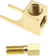Create Idea 4pcs Brass Gold Plating Banana to Spade Adapter Connector for Audio Cables with 2 Screw-in Angles