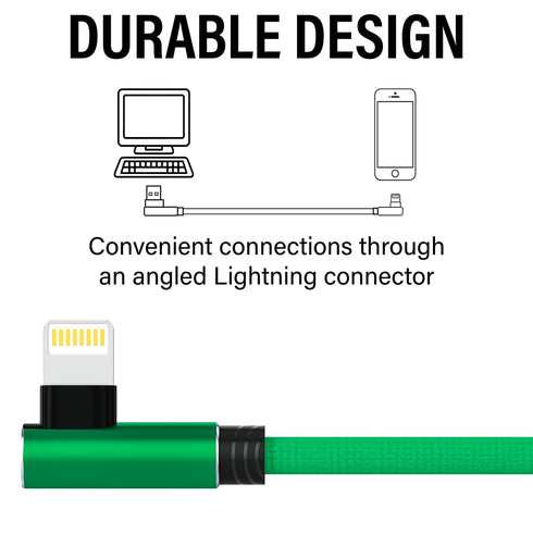 iPhone Lightning Charger 1 Pack 10 Ft Green Apple MFi Certified Nylon Braided Fast Charging Cable Compatible with