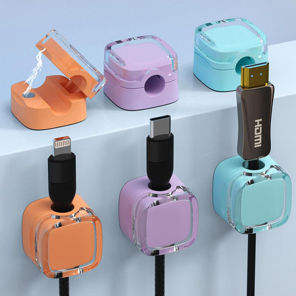 IFNOW 6 Pack Magnetic Cable Clips Cord Organizer Mixed Color Self Adhesive Cord
