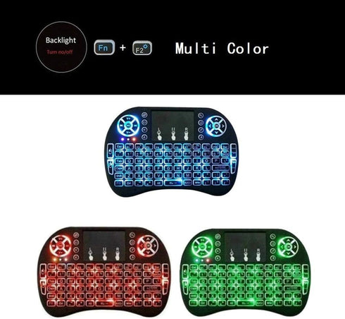 2.4G Mini Wireless Keyboard with Touchpad Mouse, Upgraded Multi Backlit, Portable with USB Receiver