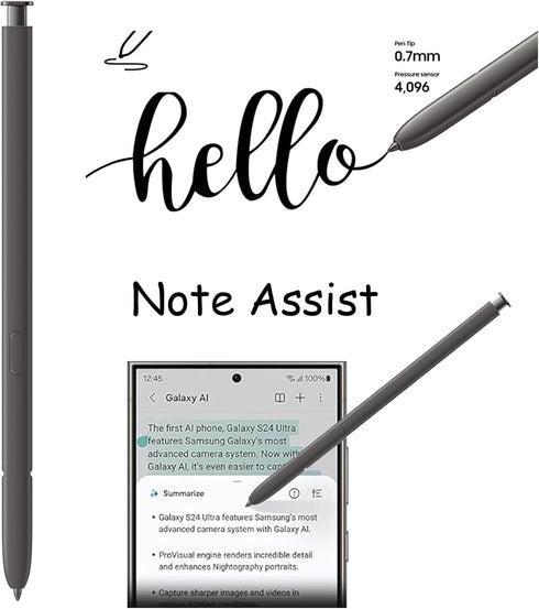 2 Pack Galaxy S24 Ultra S Pen Replacement, Samsung Galaxy S24 Ultra Stylus Pen without Bluetooth, EJ-PS928BYEGUS, Dark