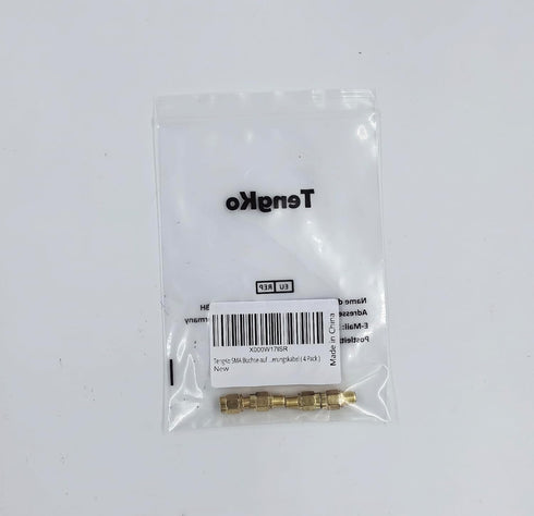 SMA Female to RP-SMA Male Jack Adapter, 50ohm, Pure Brass, Antenna Coaxial, 4 Pack