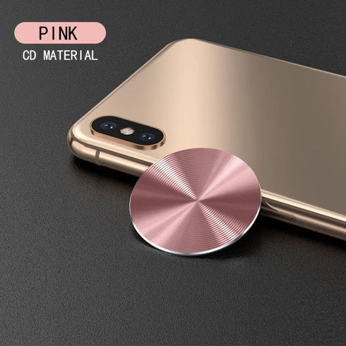 SALEX 4 Pack Cute Pink Metal Plates Set for Magnetic Car Mount - Rose Gold Round Discs Without Holes for Phone Holder