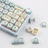 PBT Keycaps 138 Keys MOA Profile Cute Dye-Sublimation Blue-White Puppy Keycaps Set for Cherry Gateron MX Switches