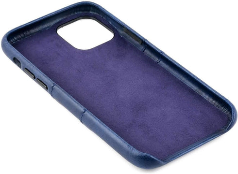 Dockem Wallet Case for iPhone 11 Pro: Metal Plate for Magnetic Mounting & 2 Credit Card Slots, Navy Blue