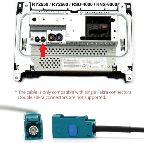 TheCoolCube Reverse Camera Adapter, Fakra to RCA Reversing Parking Cable for Benz and Volvo Models