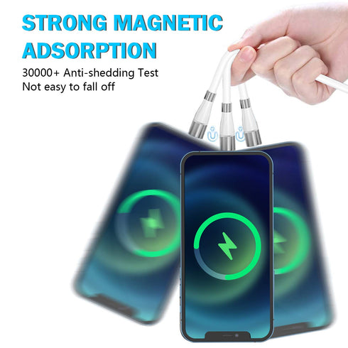 AICase Magnetic Charging Cable, Super Organized Retractable Fast Charging Cable, 3 in 1 Self Winding Phone Cable with