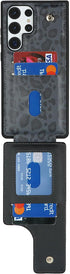 Galaxy S23 Ultra Case with Card Holder, Wallet for Women, Credit Card Holder, Ring Stand, Cute Phone Wallet 6.8" (Black